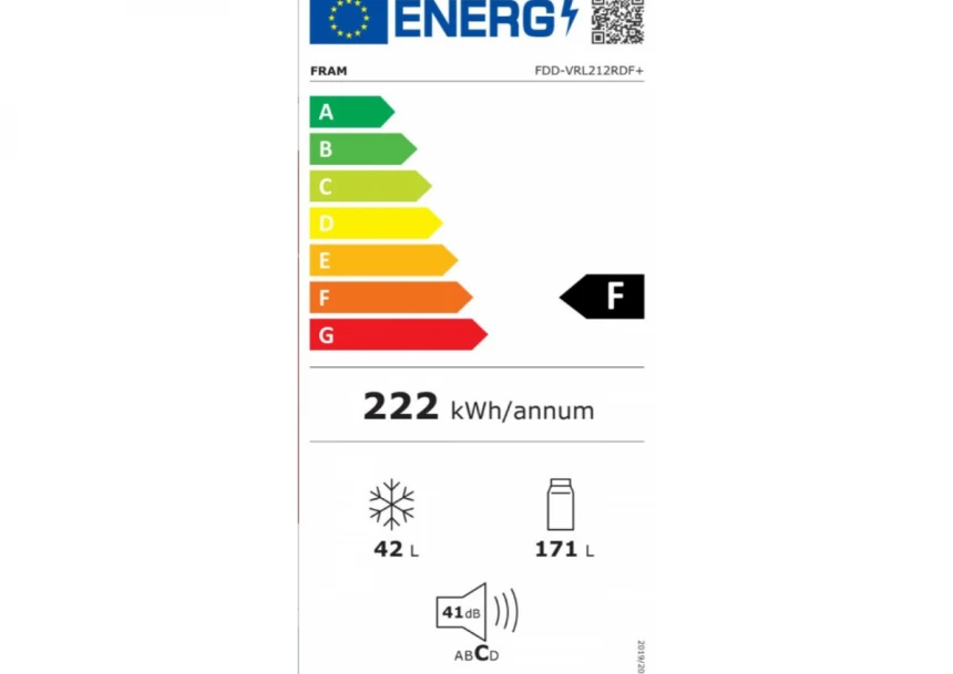 Kombinovani frižider Fram FDD-VRL212RDF+ 212l/55x145/crveni