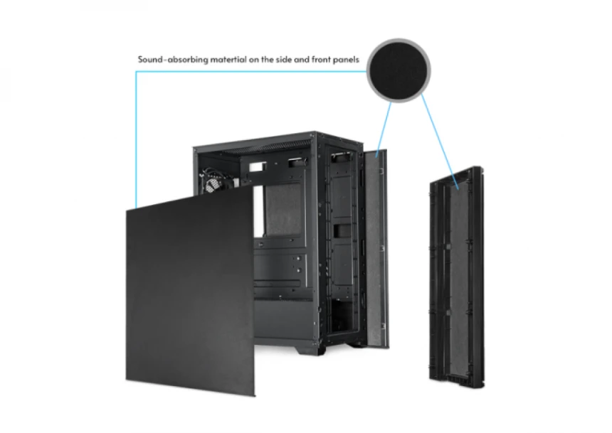 Kuciste Chieftec Pro Midi Q Crni, noise insulated 1x120mm AS-02B-OP