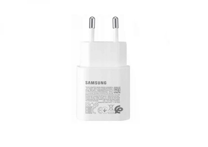 Kućni punjač Samsung PD 3A 25W Type C bez kabla beli BULK (EP-TA800NWE)