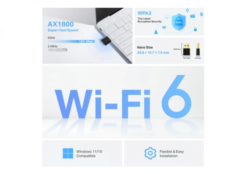 LAN MK TP-Link Archer TX20U NANO AX1800 WiFi/dual band/USB