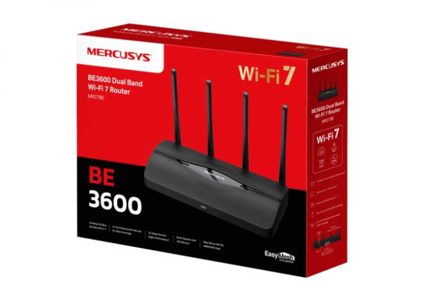 LAN Router Mercusys MR27BE WiFi/BE3600/2x1G/2x2,5G/3568Mb/s