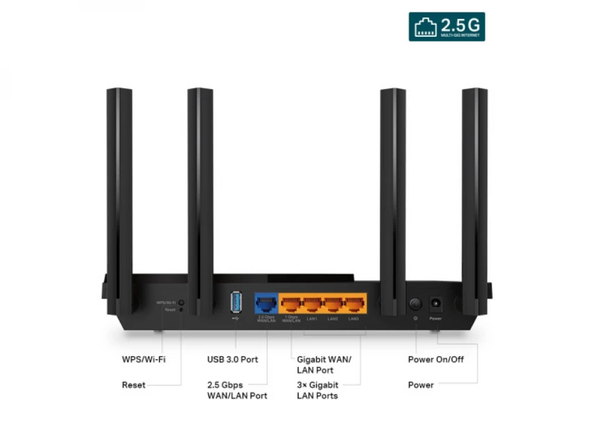 LAN Router TP-Link Archer AX55Pro AX3000/WiFi6/4 2.5G LAN