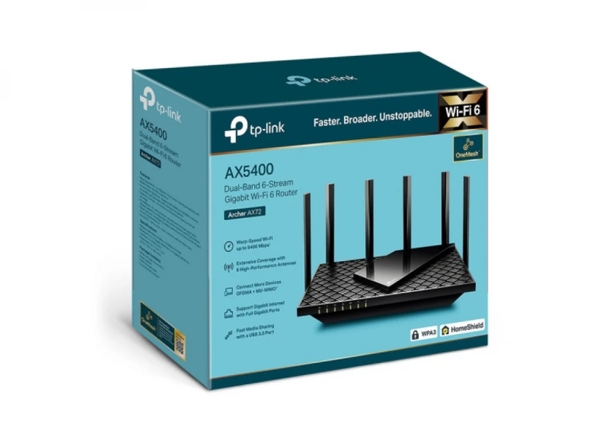 LAN Router TP-Link Archer AX72 AX5400/WiFi6/4GLAN
