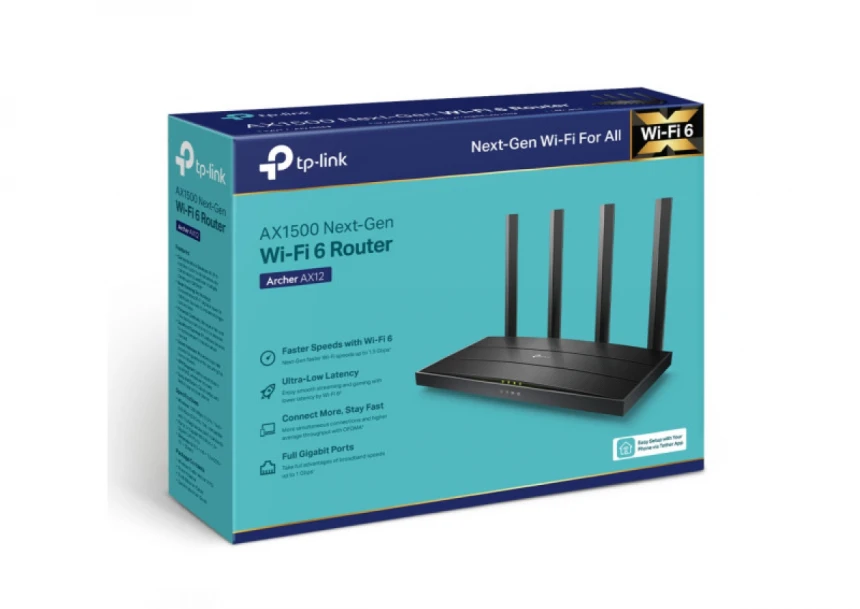 LAN ruter TP-Link Archer AX12 AX1500/WiFi6/3xGLAN+1xGWAN