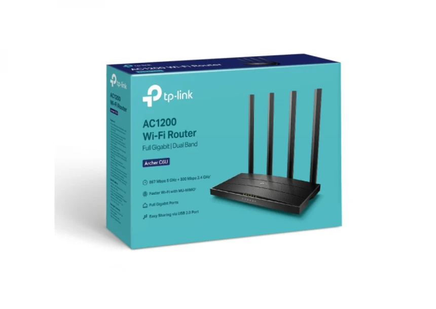 LAN Ruter TP-LINK ARCHER C6U AC1200/1GWAN/4GLAN