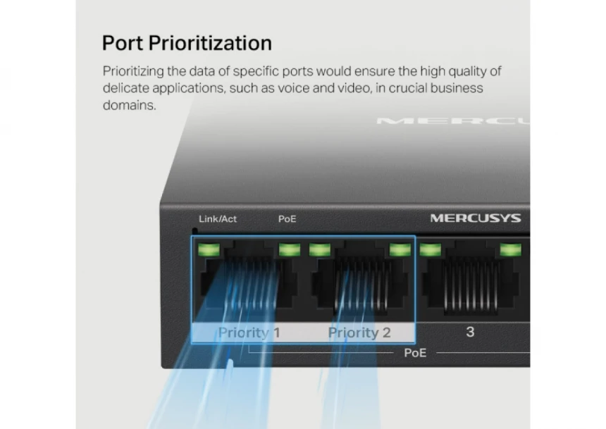 LAN Switch Mercusys MS105GP 5-port 10/100/1000 / 4PoE