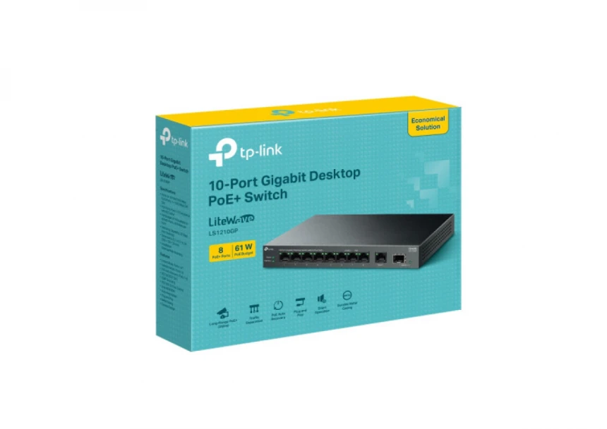 LAN Switch TP-LINK LS1210GP 9x1G/1xSFP/8PoE/61W