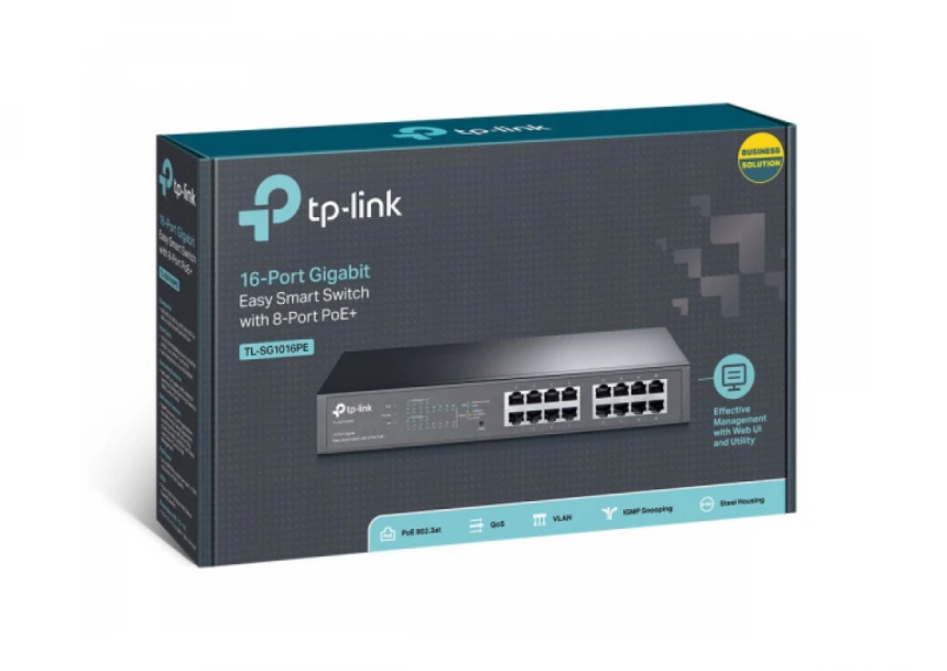 LAN Switch TP-LINK TL-SG1016PE 16x1Gb (8-PoE)/SMART/150W