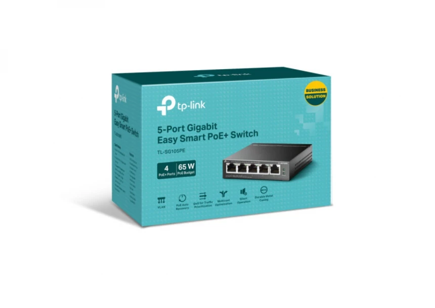 LAN Switch TP-LINK TL-SG105PE 5port 10/100/1000Mbps/4PoE/Metal