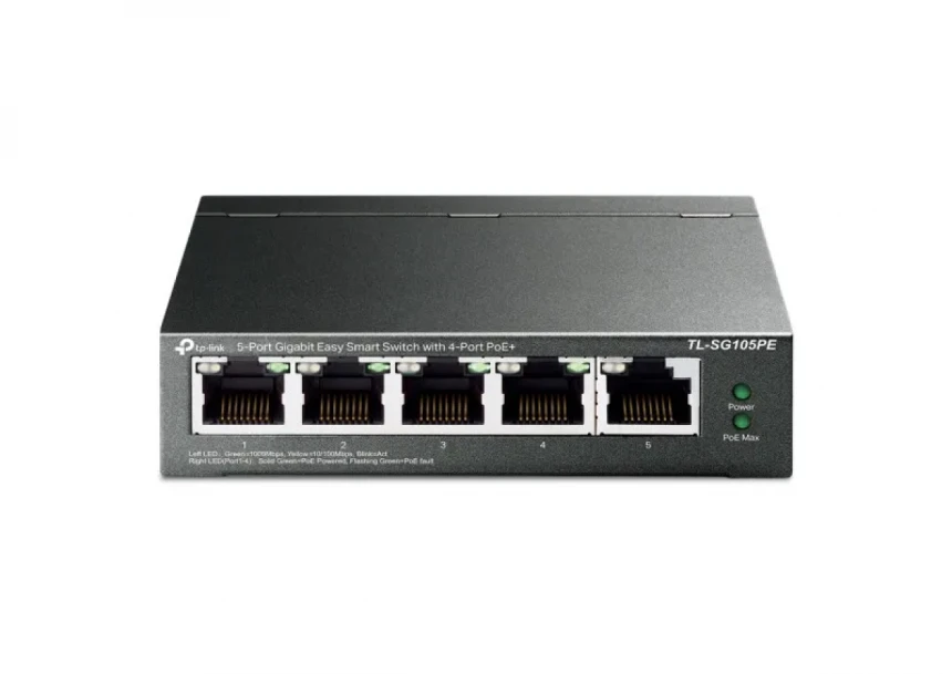 LAN Switch TP-LINK TL-SG105PE 5port 10/100/1000Mbps/4PoE/Metal