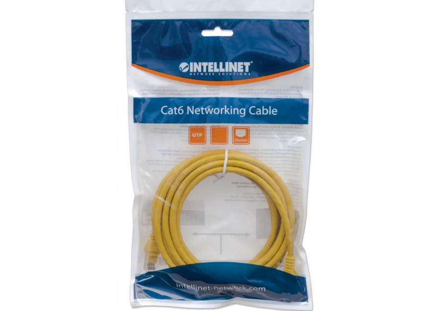 LAN UTP kabl intellinet 342353 Cat6 CCA/Žuti/1,5m