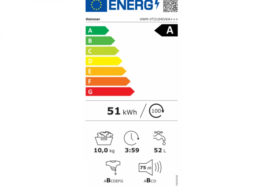 Mašina za pranje veša Heinner HWM-VT2104IVKA+++ 10kg/1400o/inverter