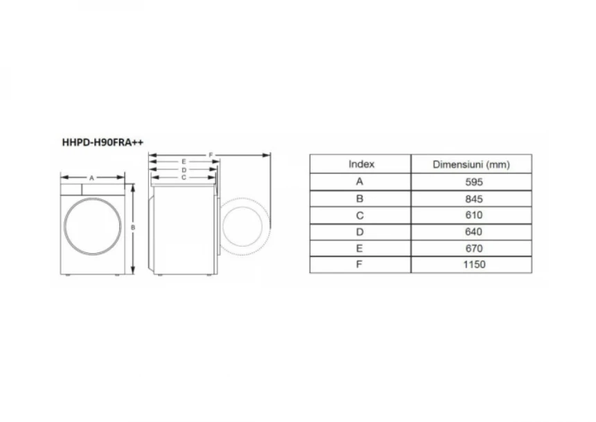 Mašina za sušenje veša HEINNER HHPD-H90FRA++ 9kg/15programa/toplotna pumpa