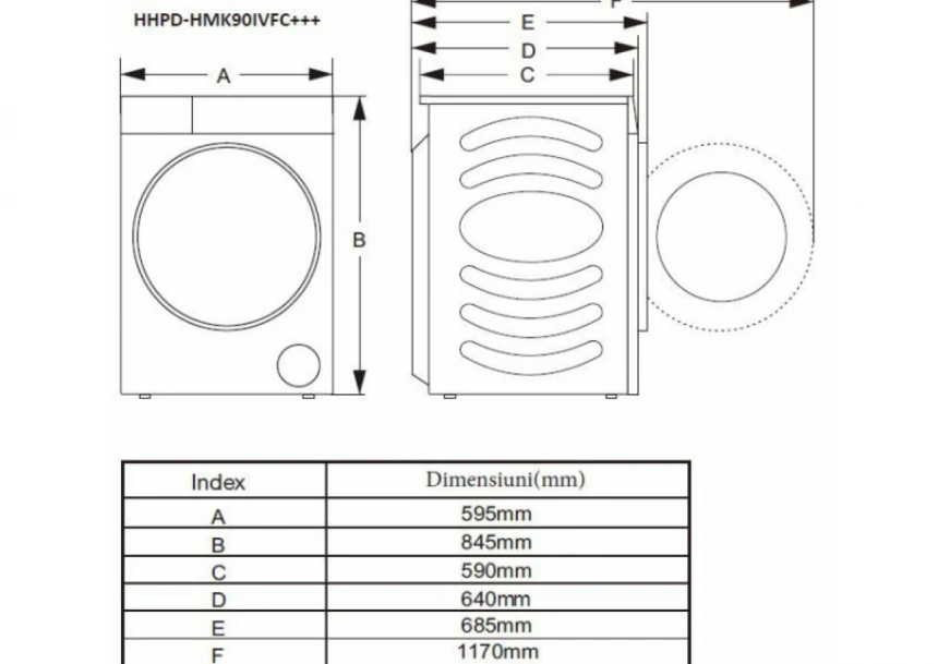 Mašina za sušenje veša HEINNER HHPD-HMK90IVFC+++9kg/15programa/toplotna pumpa
