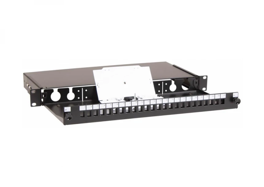 Masterlan Patch panel 24 Simplex SC sa kasetom, bez modula, crni
