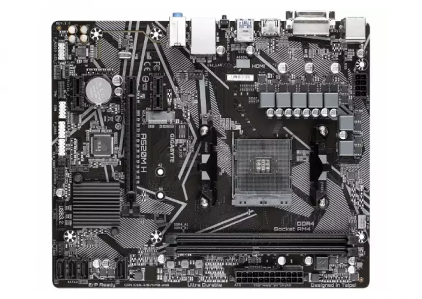 Matična ploča AM4 Gigabyte A520M H RGB  DVI/HDMI/M.2