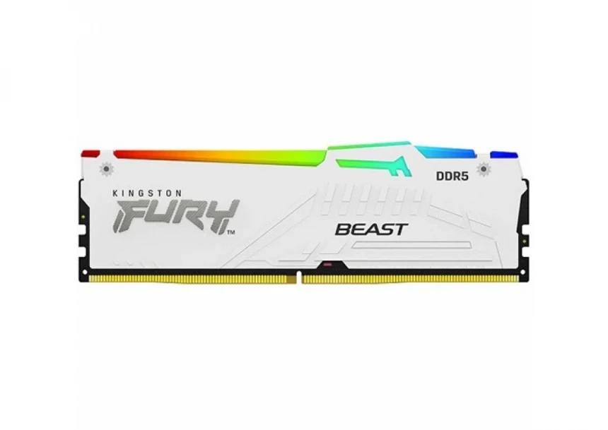 Memorija DDR5 64GB (2X32) 5200MHz Kingston Fury Beast White RGB XMP KF552C40BWAK2-64
