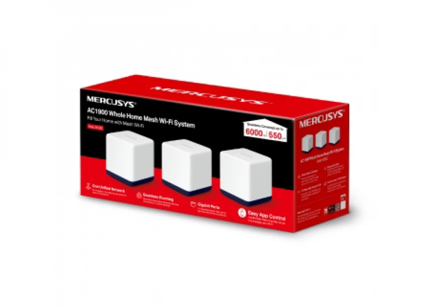 Mercusys Halo H50G (3-pack), AC1900 Whole Home Mesh Wi-Fi System