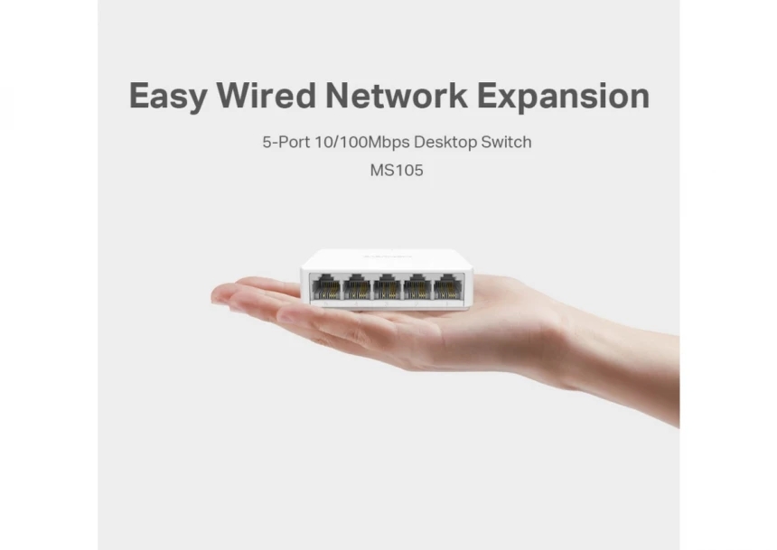 Mercusys MS105 v2.20, 5-Port 10/100Mbps Desktop Switch