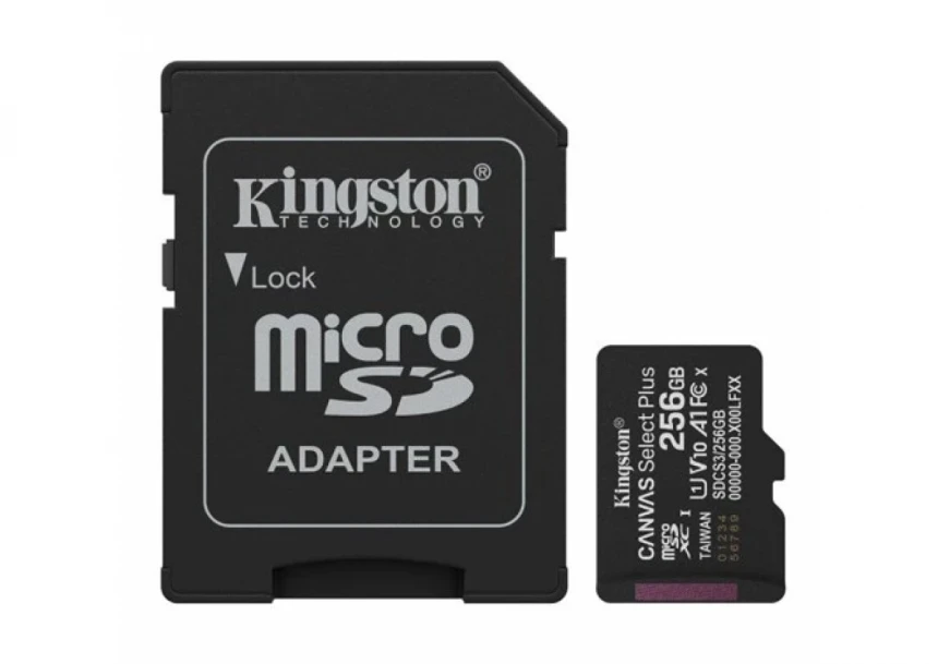 Micro SD Card 256GB Kingston + SD adapte...