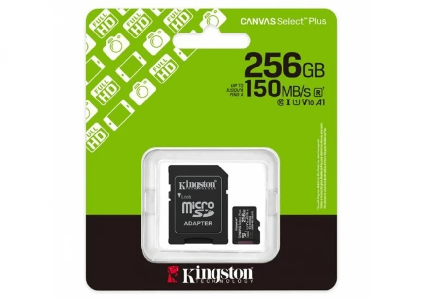 Micro SD Card 256GB Kingston + SD adapter SDCS3/256GB class 10