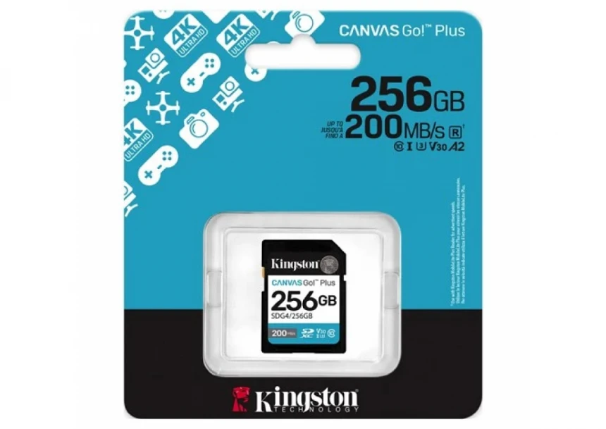 Micro SD Card 256GB Kingston SDG4/256GB class 10 200Mbs/160Mbs