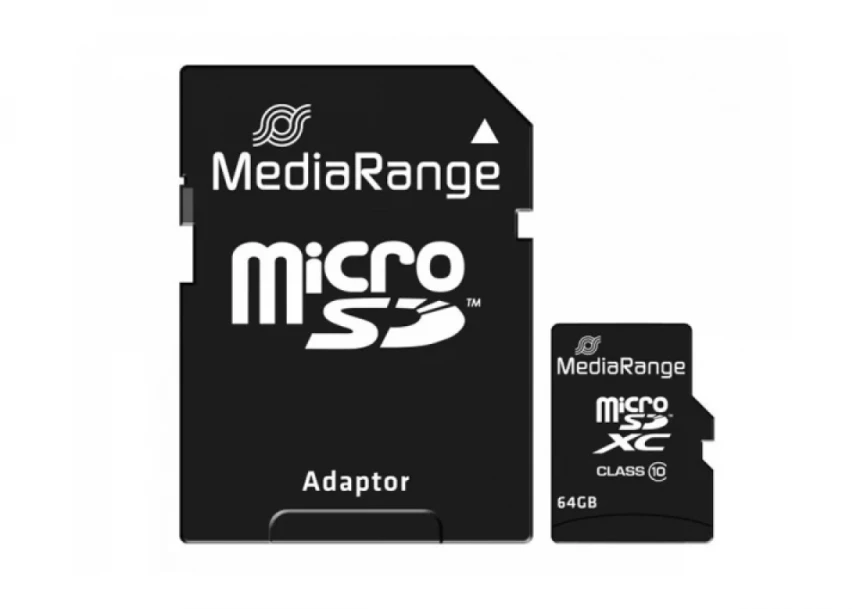 Micro SD Card 64GB MEDIARANGE + SD adapt...