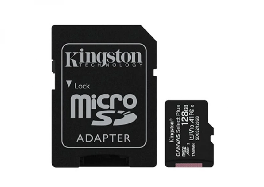 Micro SD Kingston 128GB+SD adapter SDCS2...