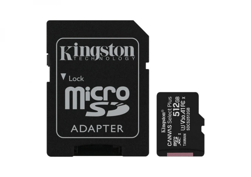 Micro SD Kingston 512GB Canvas Select Plus SDCS2/512GB +adapter