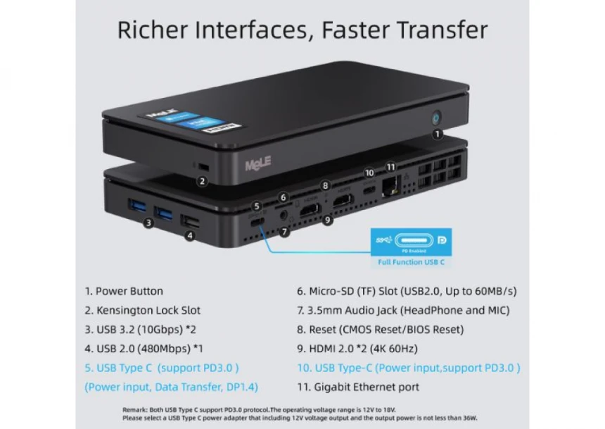 Mini PC MELE Overclock 4C 82P Win11 Pro