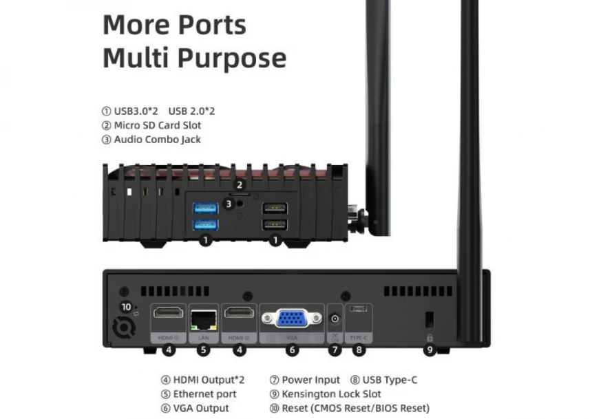 Mini PC MELE PCG35 HD3Q 82E Win11 Pro 