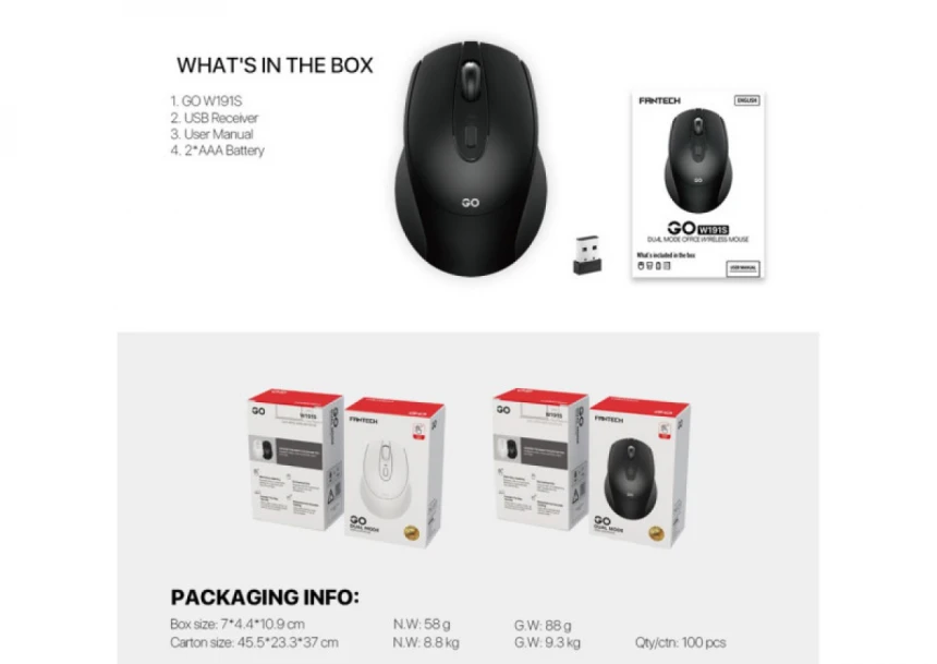 Miš Wireless Fantech W191s Go crni