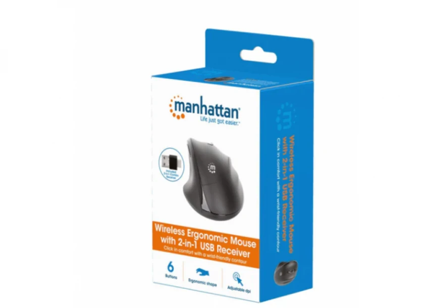 Miš Wireless Manhattan Ergonomic 190237, black
