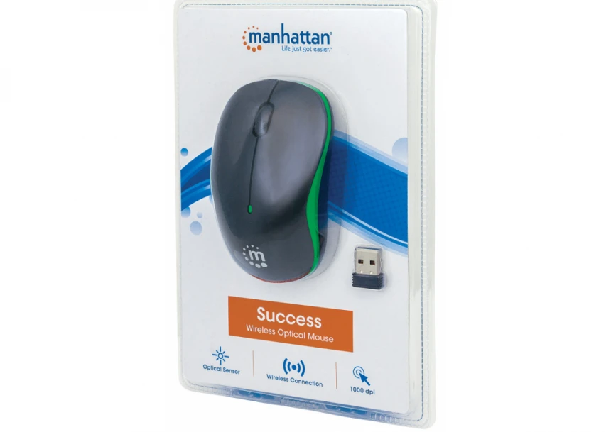 Miš Wireless Manhattan Success 179393, Black/Green