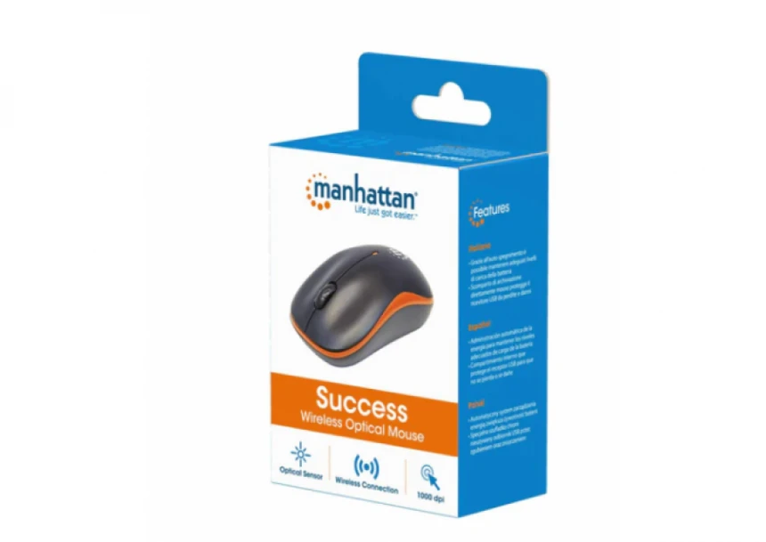 Miš Wireless Manhattan Success 179409, Black/Orange