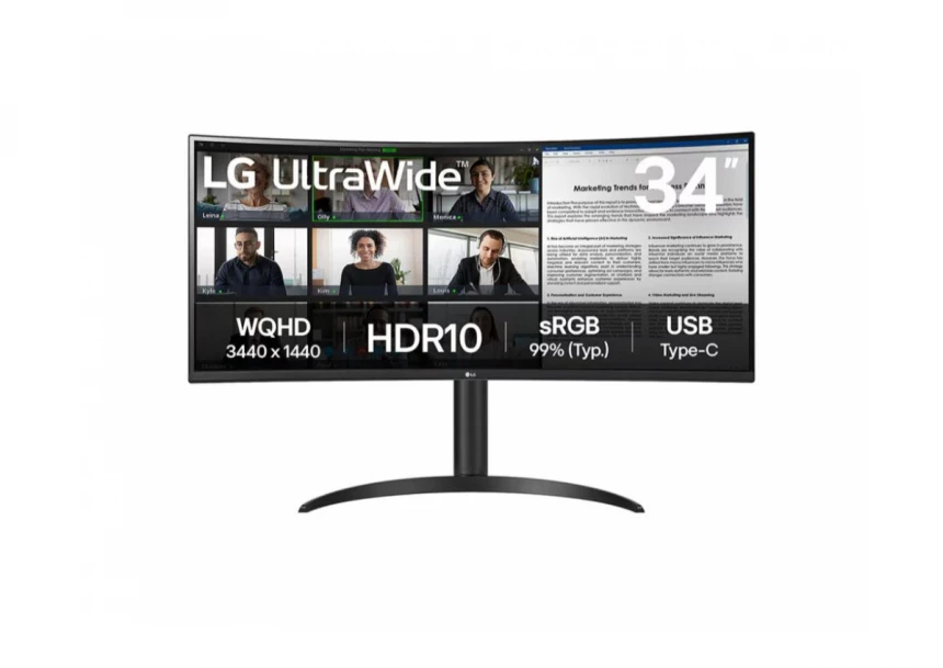 Monitor LG 34WR55QK-B 34"/VA,zakrivljen,...