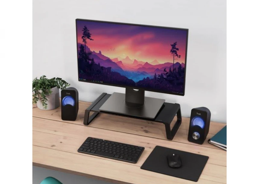 MONTA GLASS MONITOR STAND Crni (25271)