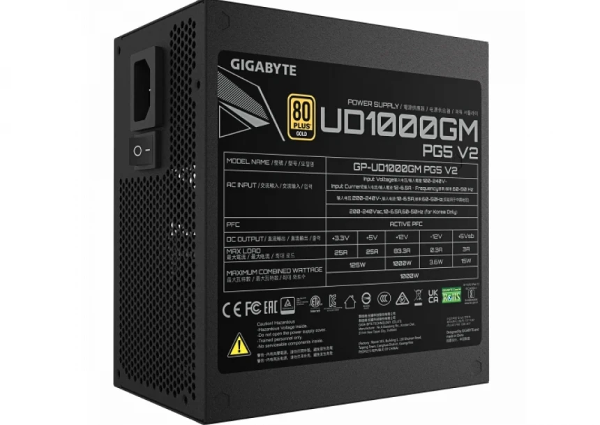 Napajanje 1000W Gigabyte GP-UD1000GM PG5 V2 GEU2 80+ Gold