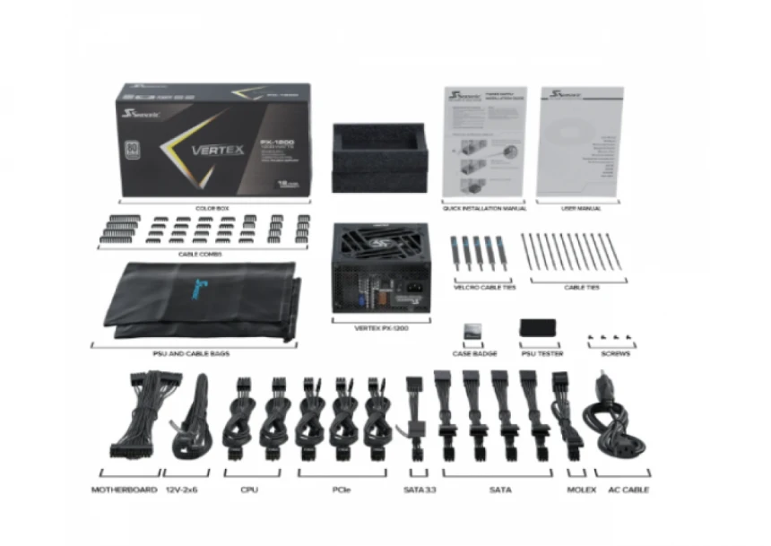 Napajanje 1200W Seasonic VERTEX PX-1200 Modularno, 80+ Platinum ATX3.0