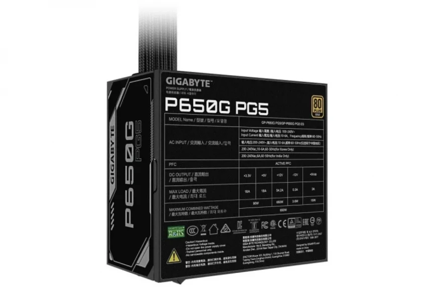 Napajanje 650W Gigabyte GP-P650G PG5 Gol...