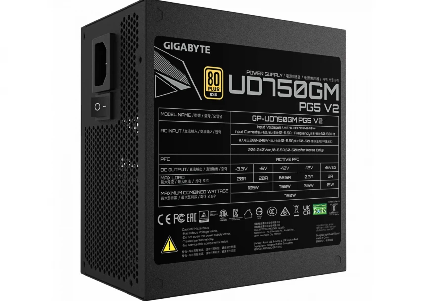 Napajanje 750W Gigabyte GP-UD750GM PG5 V2 Gold- modularno