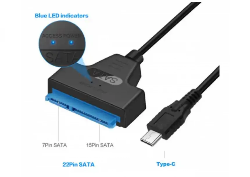 Napojni kabl USB C na Sata 22 pin NKC-K0...
