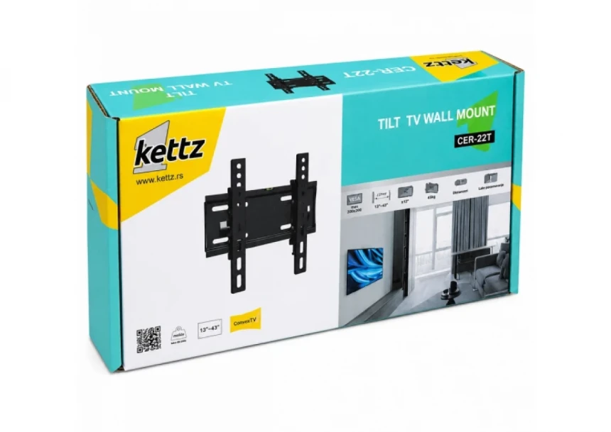 Nosač za TV Kettz CER-22T 13-43/vesa max 200x200/45kg/podesivi