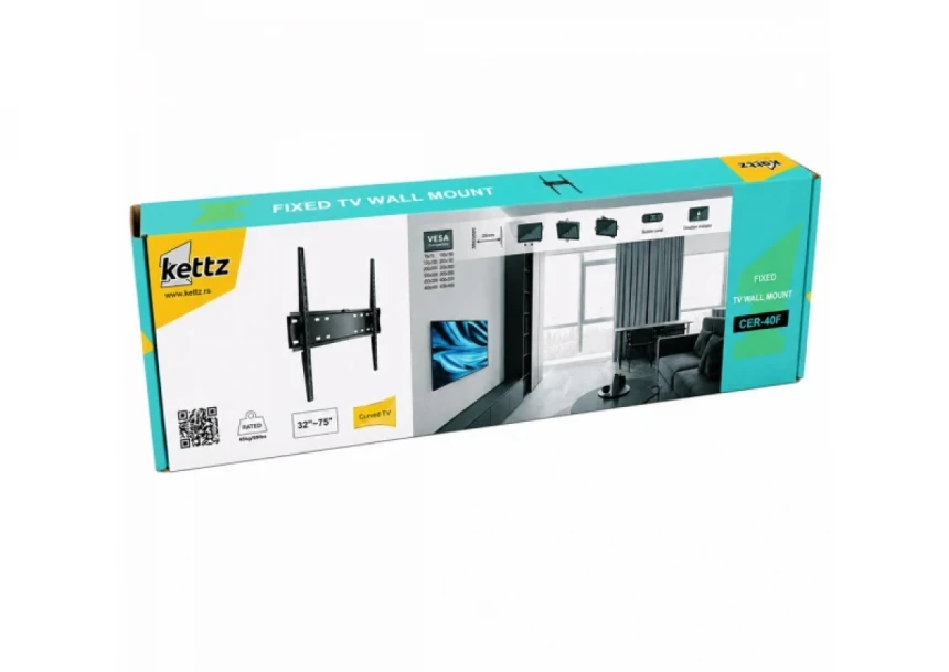Nosač za TV Kettz CER-40F 32-75/vesa max 400x400/45kg/fiksni