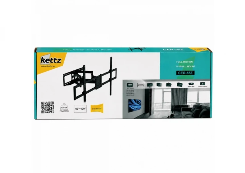 Nosač za TV Kettz CER-55Z 60-120/vesa max 900x600/70kg/premium/zglobni
