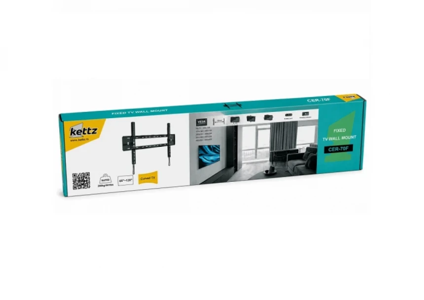 Nosač za TV Kettz CER-70F 65-120/vesa max 900x600/200kg/fiksni