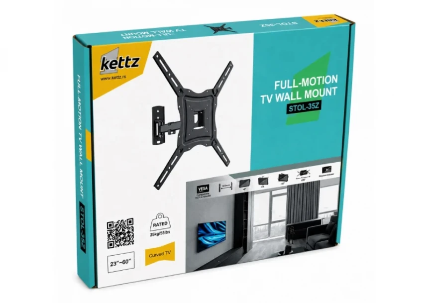 Nosač za TV Kettz STOL-35Z 23-60/vesa max 400x400/25kg/zglobni