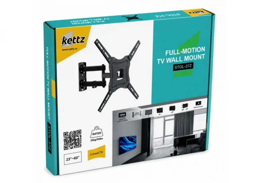 Nosač za TV Kettz STOL-37Z-23-60/vesa max 400x400/25kg/zglobni