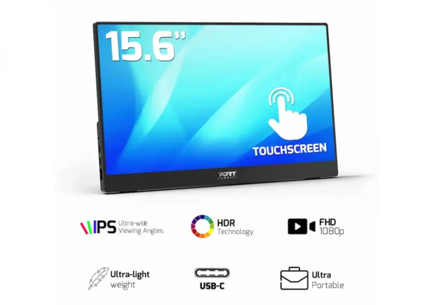 Portable monitor 15.6 Port Designs 902101T Touchscreen 1920x1080/IPS/HDMI/USB-A/USB-C/3.5mm/HDR