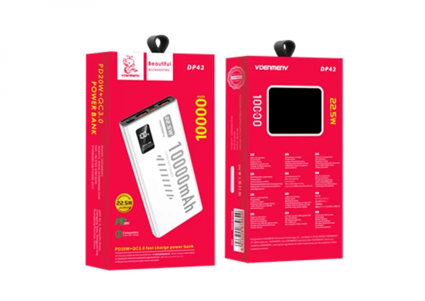 Power bank Denmen DP43 10000Mah Fast PD20W /QC3.0/ 2xTypeC/1xUSB-A Beli